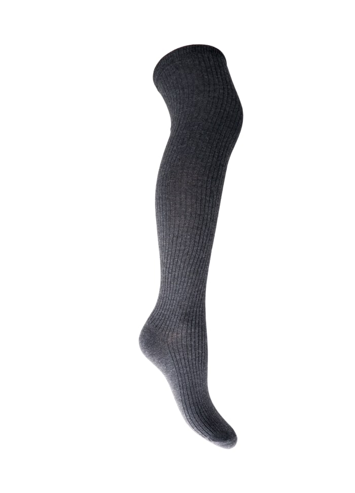 MALIKA kneehigh rib sock - Dark Grey