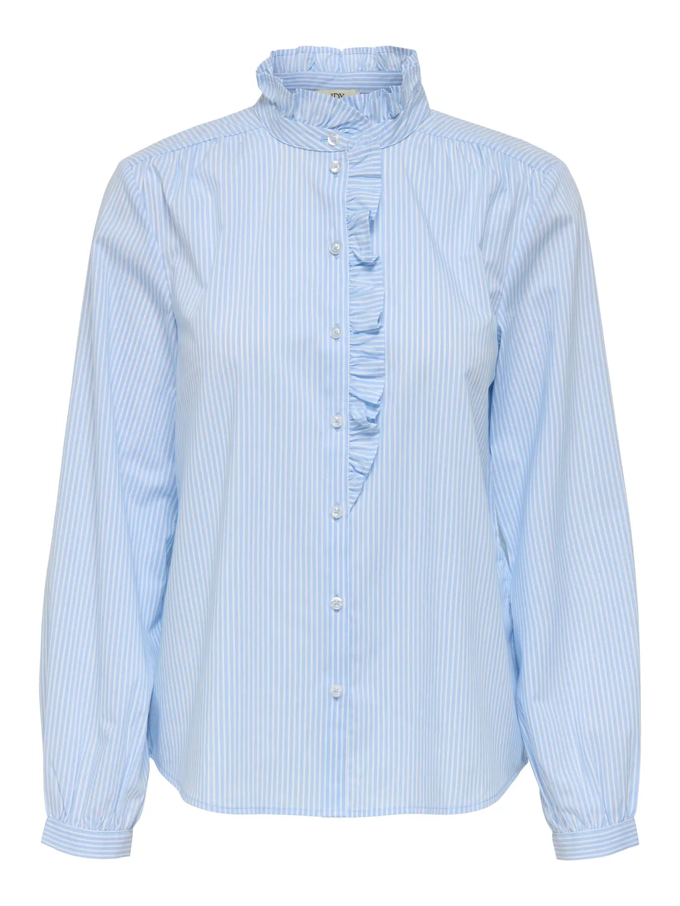MIO FRILL Skjorte - Cashmere Blue SMALL WHITE STRIPES