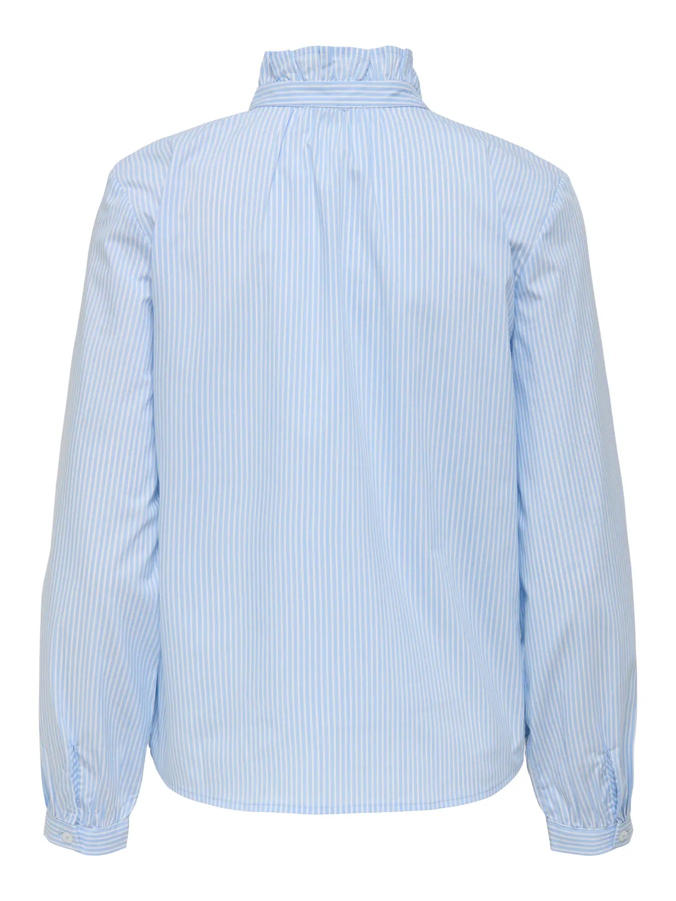 MIO FRILL Skjorte - Cashmere Blue SMALL WHITE STRIPES