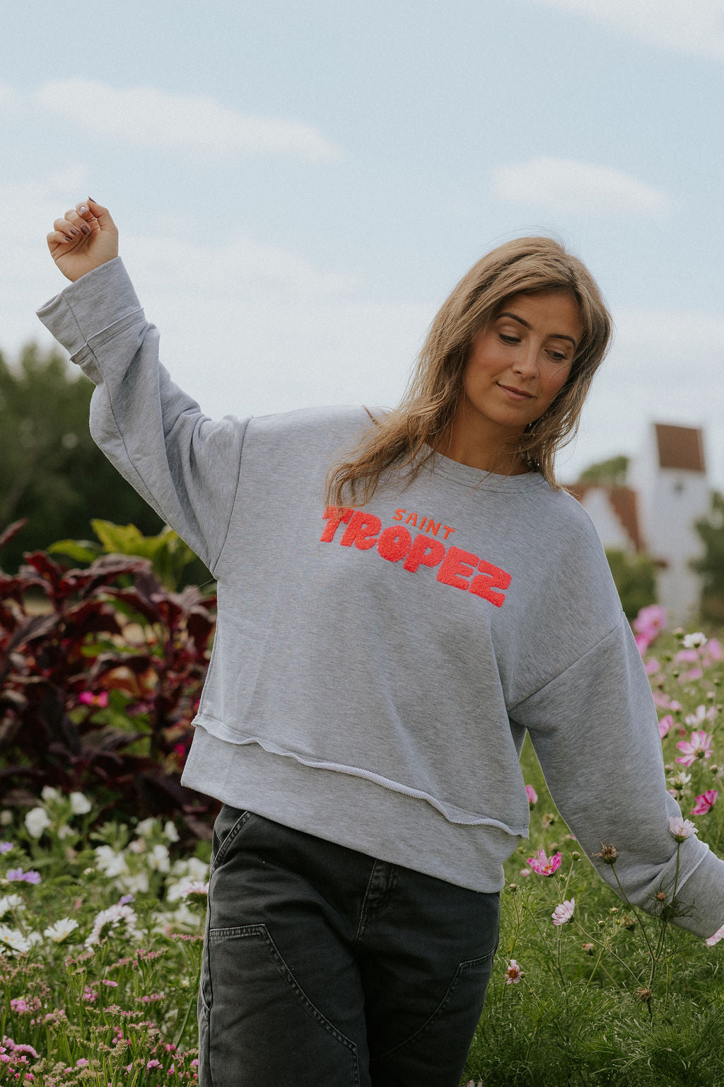 Saint Tropez Sweat - Grey/Pink