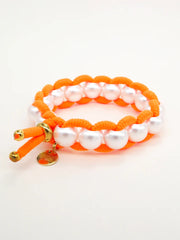 Colored Elastic & Shell Pearls SMALL - Orange