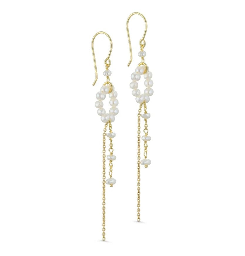 Pure by nat hook earring with white pearls