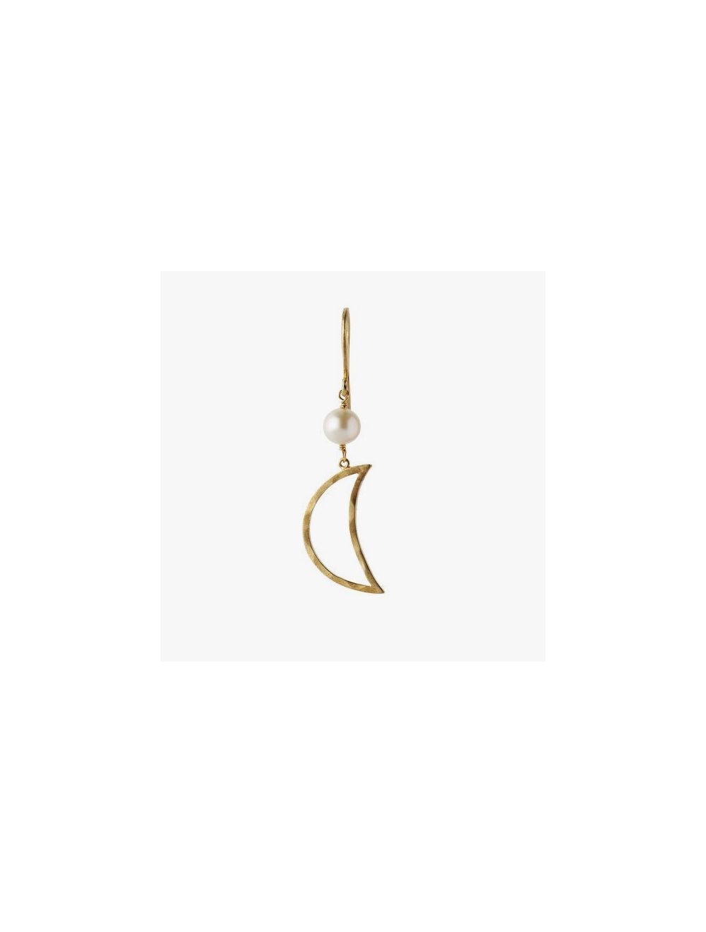 Bella moon earring w. pearl gold