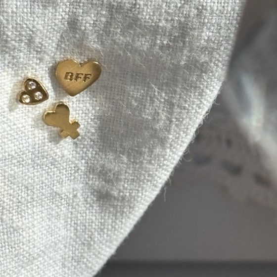 I love your heart earring gold