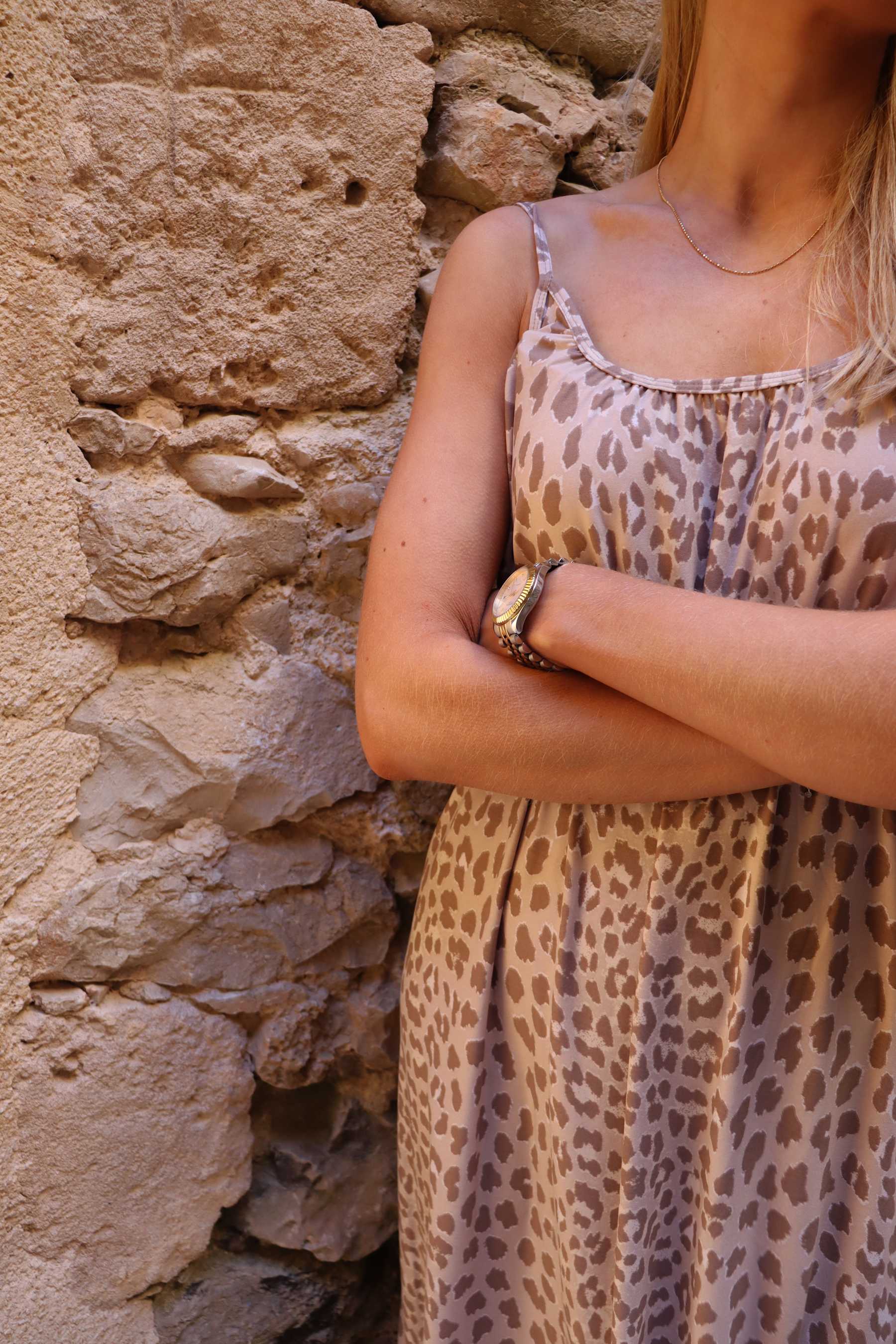 Alma Long Strap Dress - Desert Lux Leo