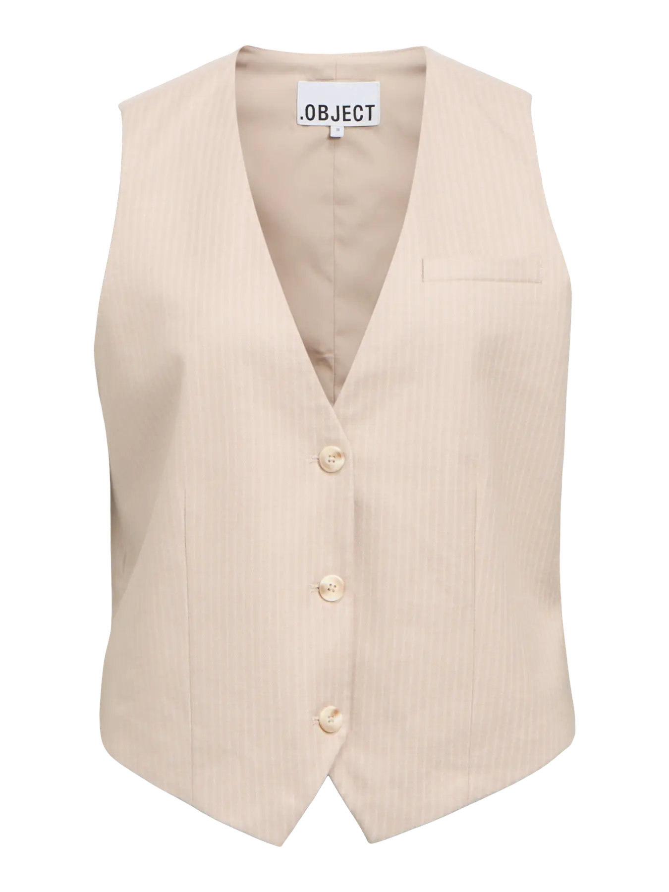 Lisa Short Waistcoat Sandshell/Cloud Dancer