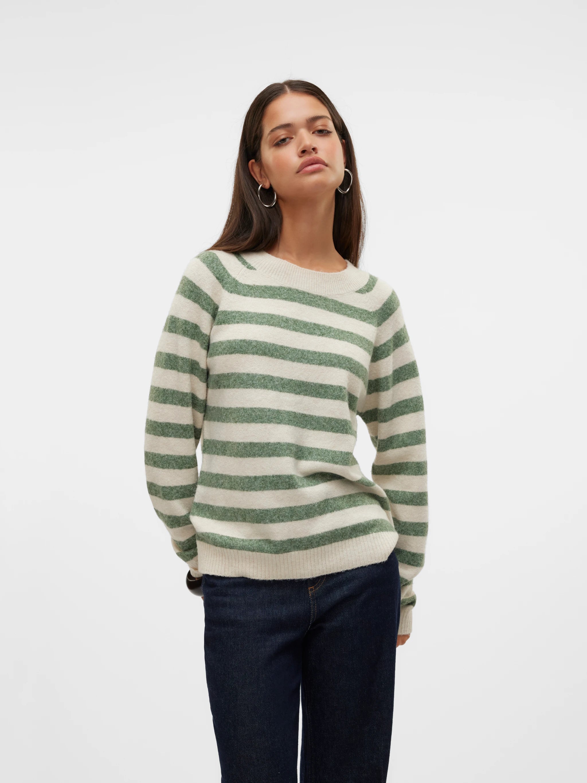 DOFFY O-NECK BLOUSE - Birch/W. Laurel