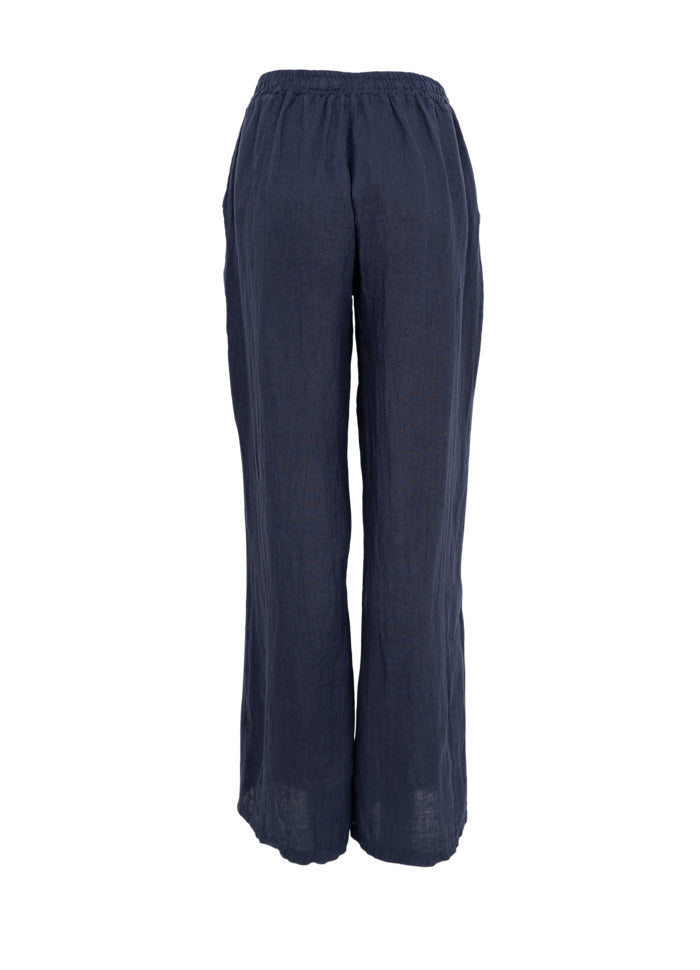 Melina Wide linen pant navy