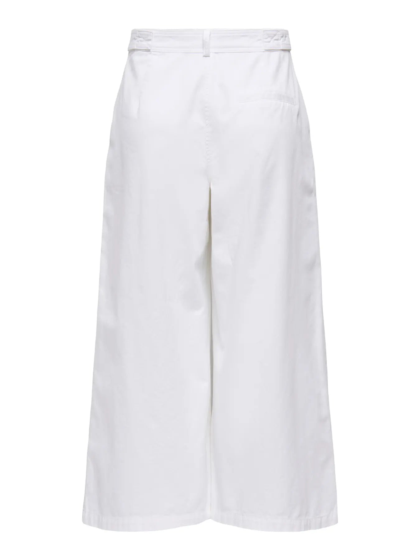 Aura HW Button Culotte Pant - White