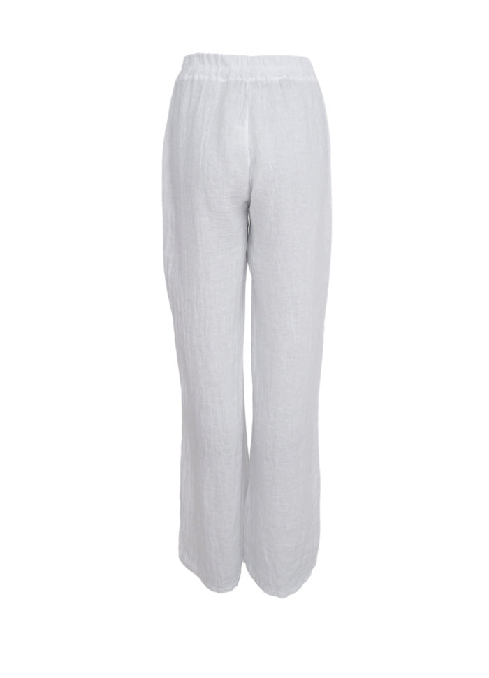 Melina Wide linen pant white
