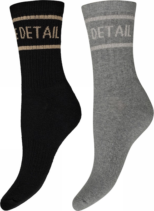 Tennis sock 2-pk grey/black-9006