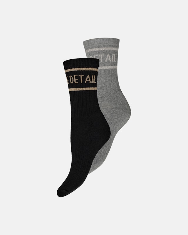 Tennis sock 2-pk grey/black-9006