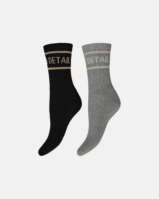 Tennis sock 2-pk grey/black-9006