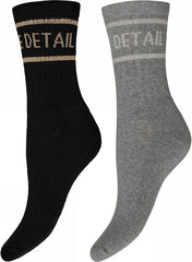 Tennis sock 2-pk grey/black-9006