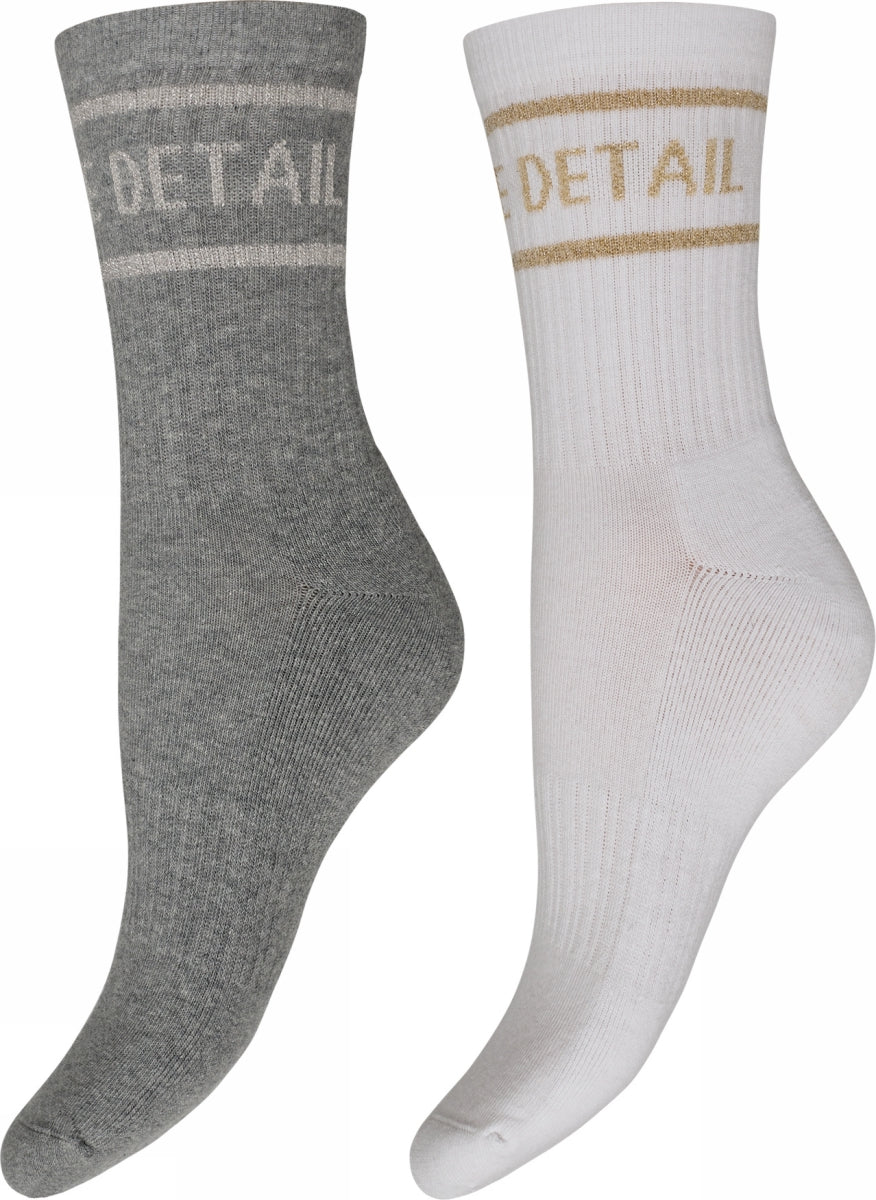 Tennis sock 2-pk grey/white-9007