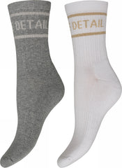 Tennis sock 2-pk grey/white-9007