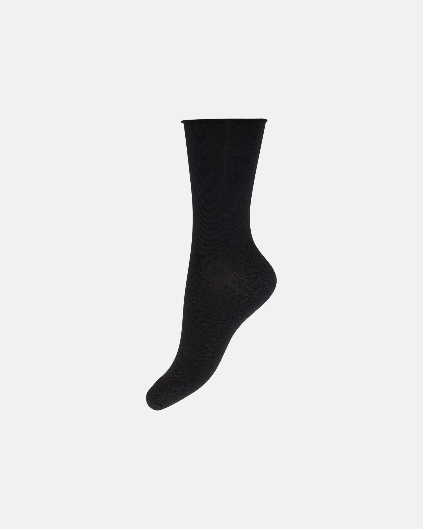 Ankle sock fine knit bamboo black