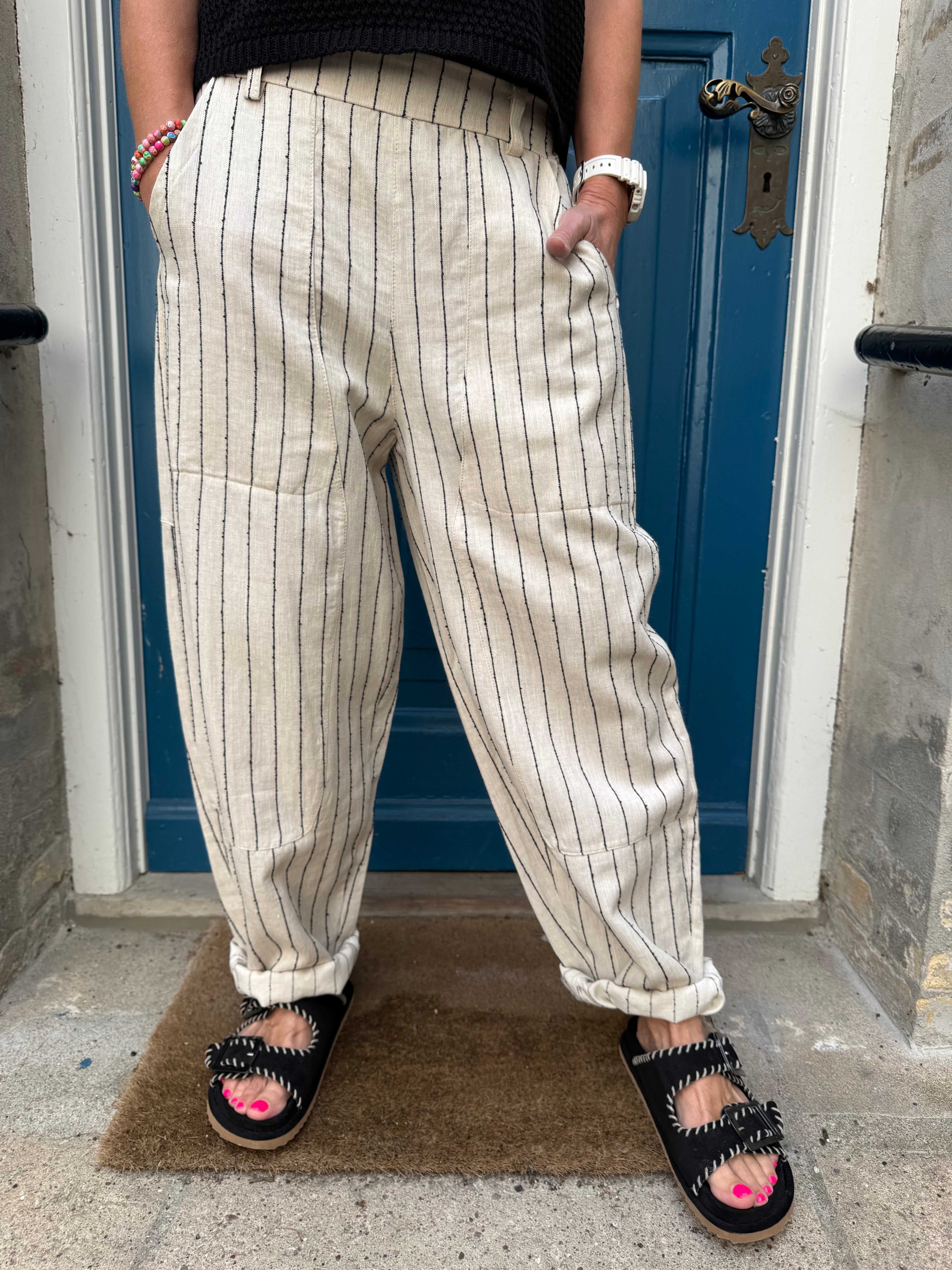 Kessia Pants - Beige/Black