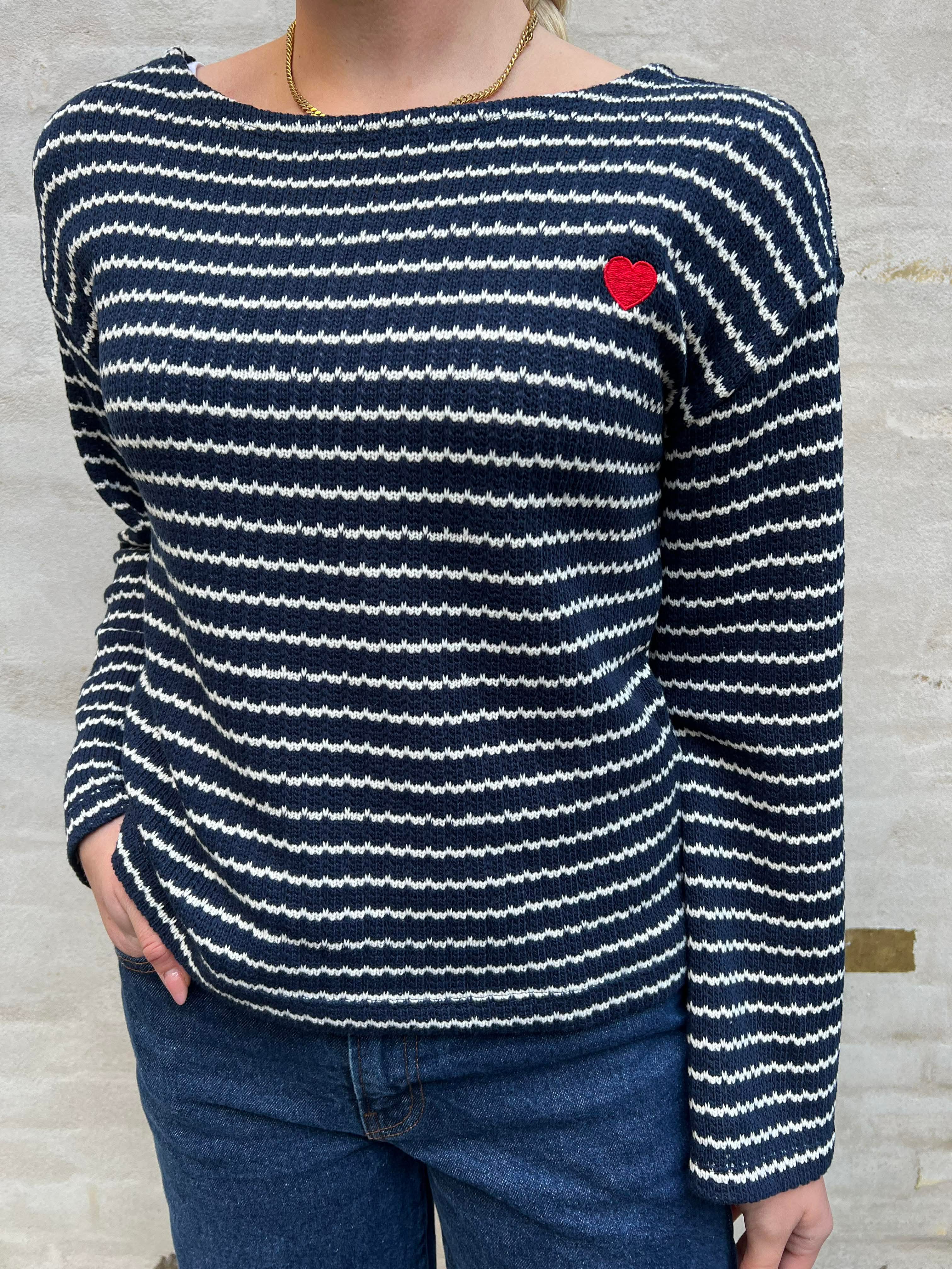 THEA LS BOATNECK TOP - Black Iris BIRCH + BS HEART