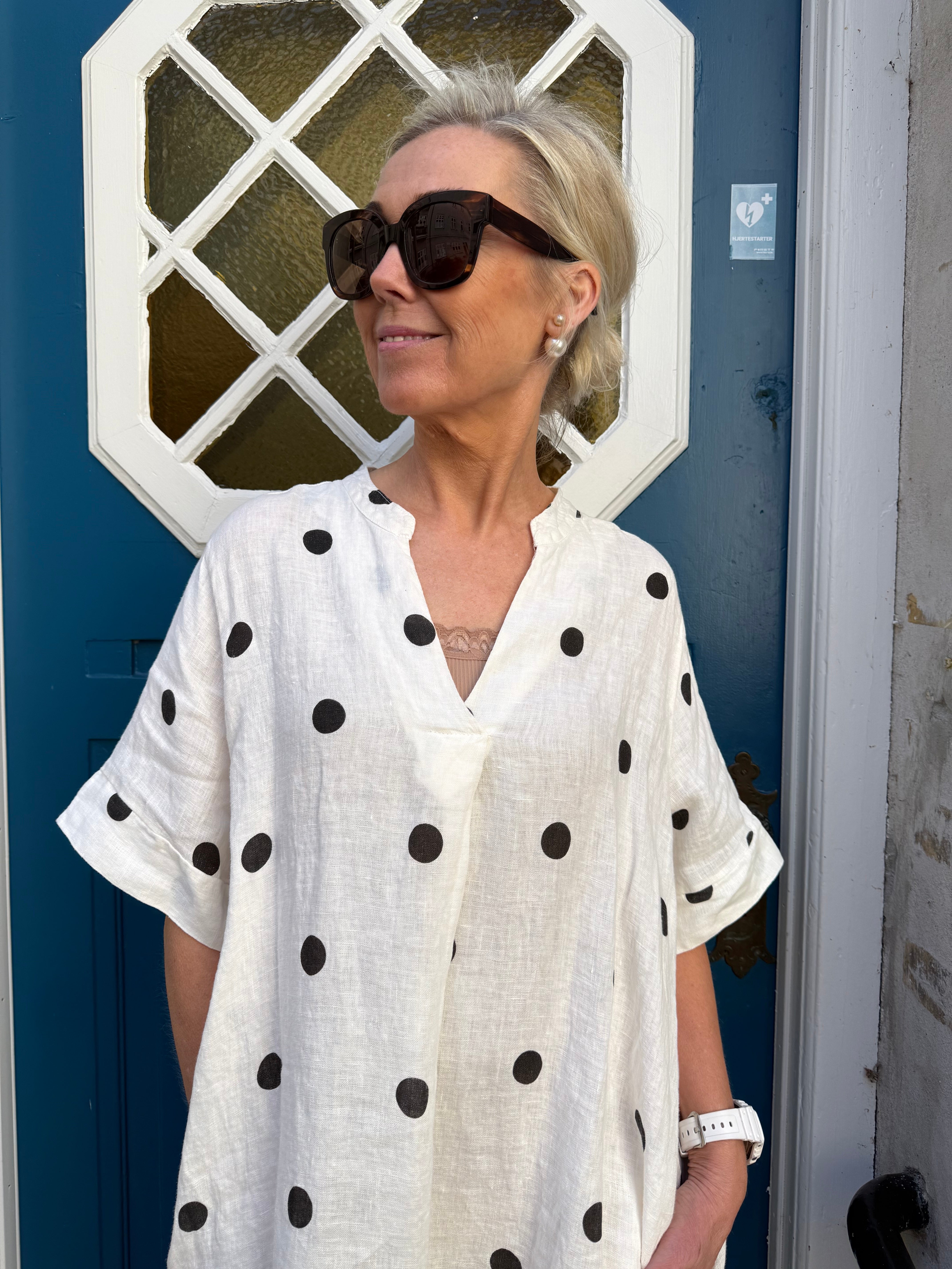 MELINA long linen dress - Dot