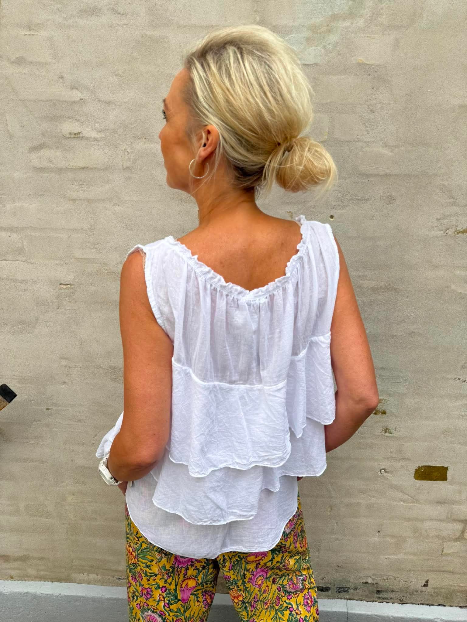 Ruffle Top - White