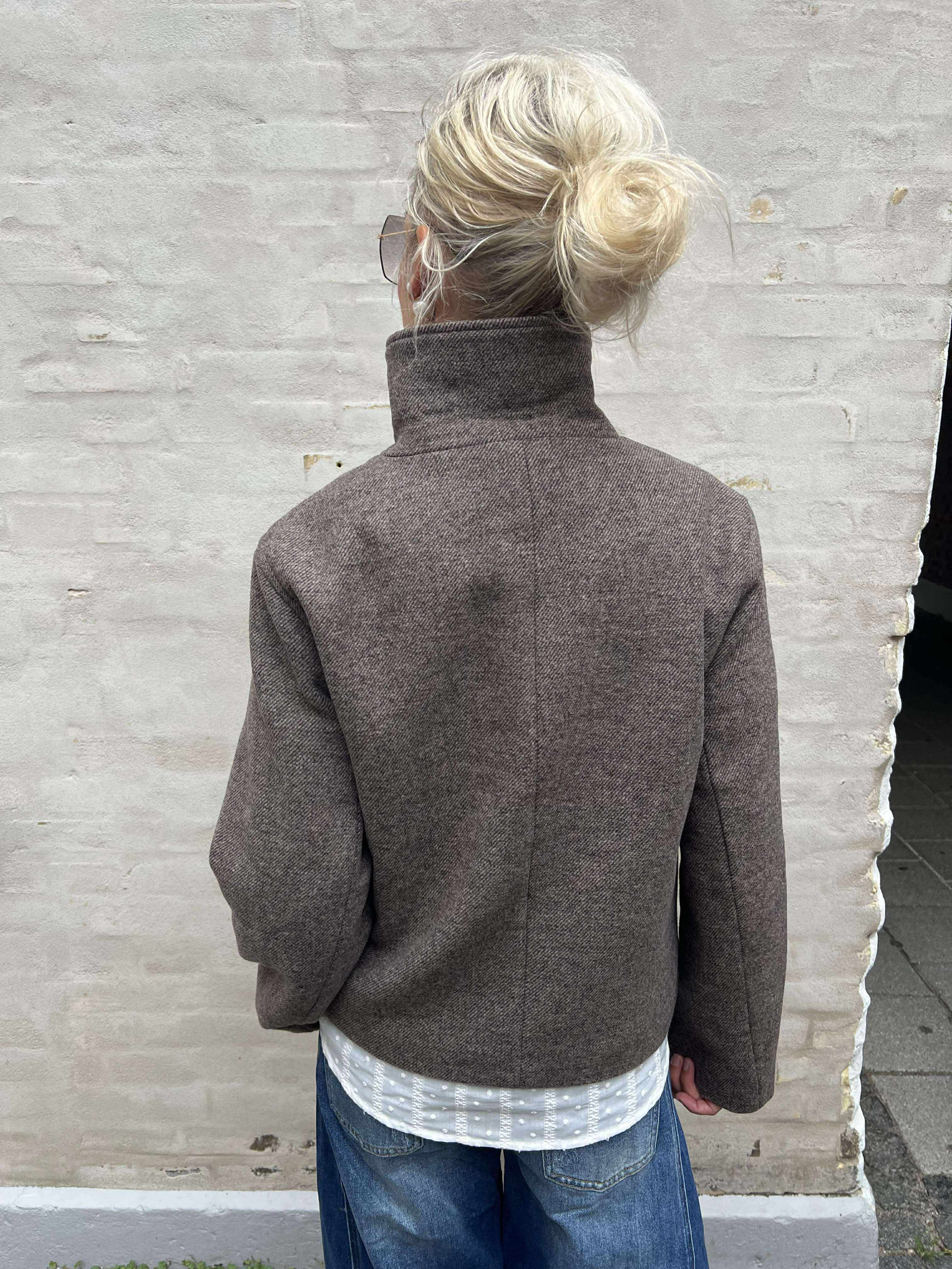 PREORDER-RIKI SHORT JACKET - Morel Melange