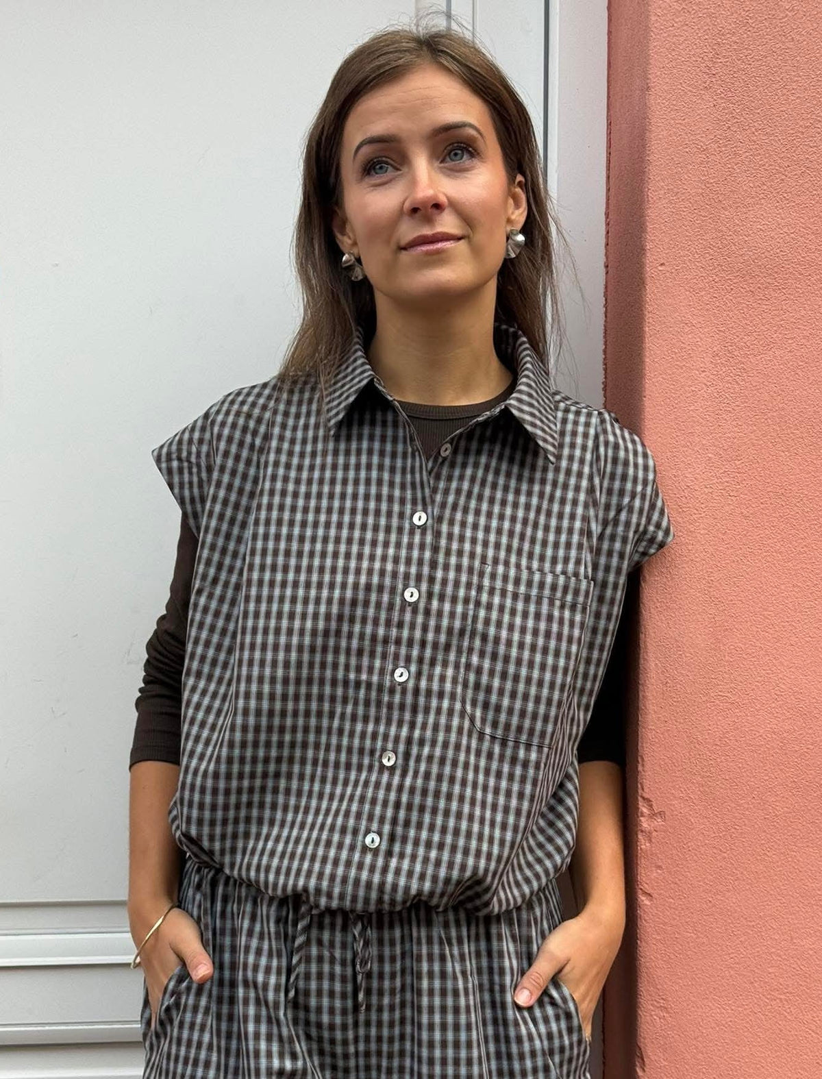 Kit small check SS - Brown Check