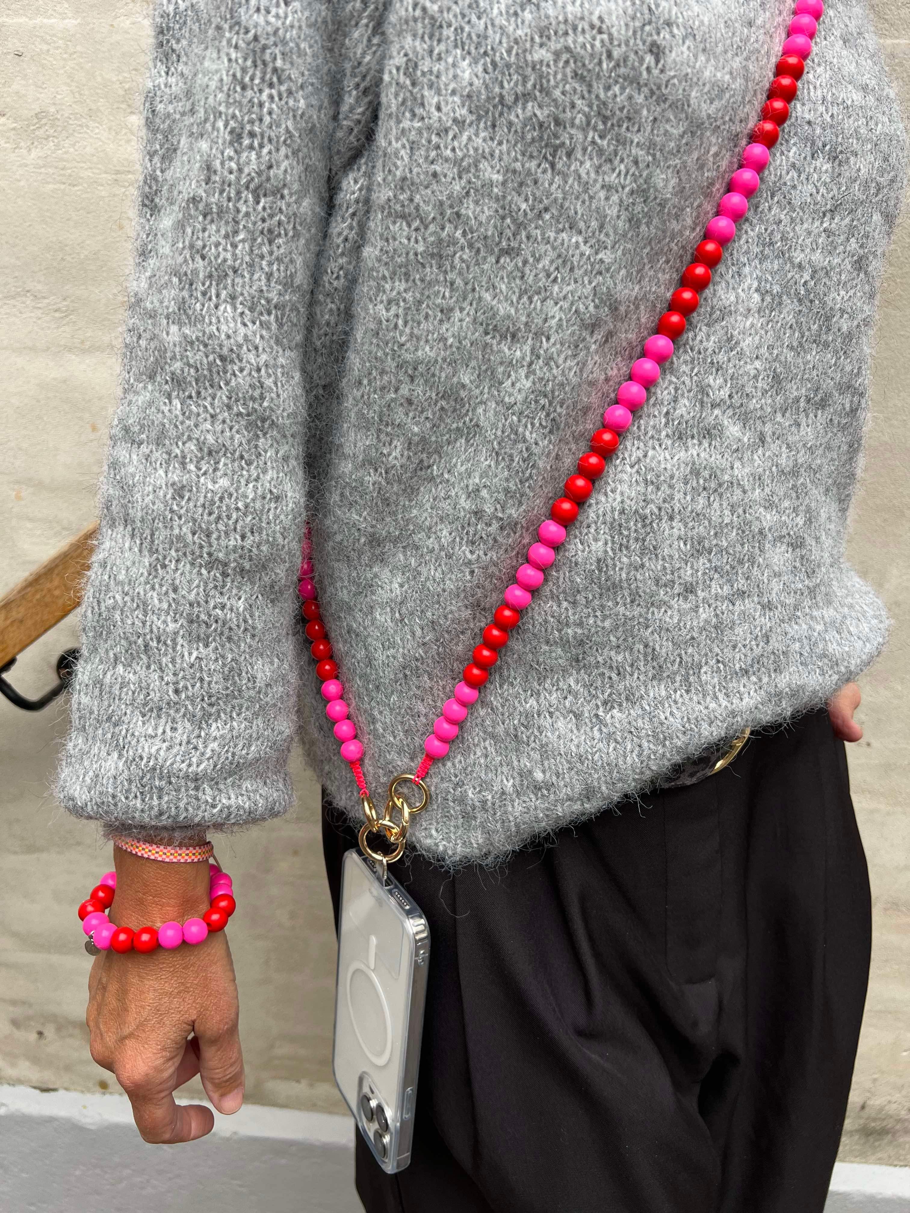 Timber bracelet red / neon pink