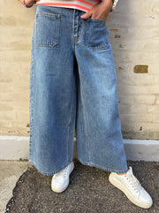 FULLA MW DENIM CULOTTE - Medium Blue Denim