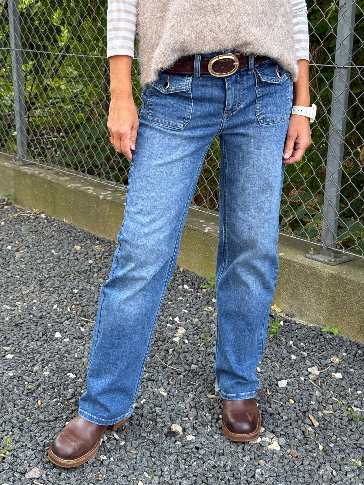Amalia Straight Leg - Mid Blue Washed