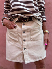 SHIRAZ CORDUROY SKIRT - Moonbeam