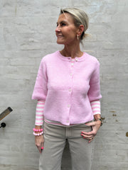 SILLY SS O-NECK KNIT CARDIGAN - Roseate Spoonbill MELANGE