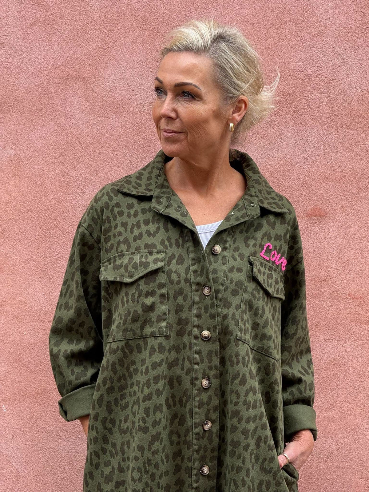 Leo Shirt Dress - Army Leo