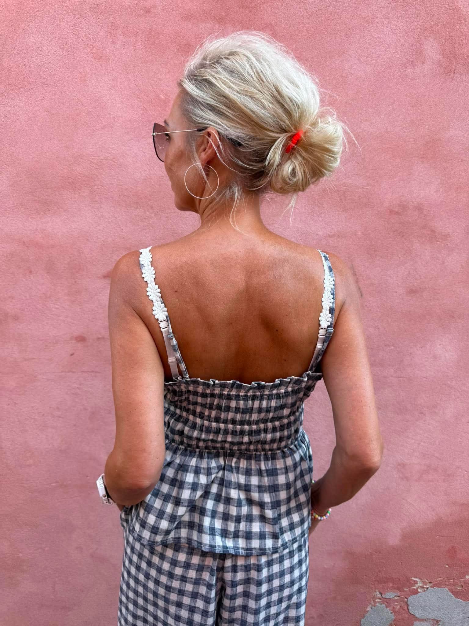 SEYLOR CHECK TOP - BLACK