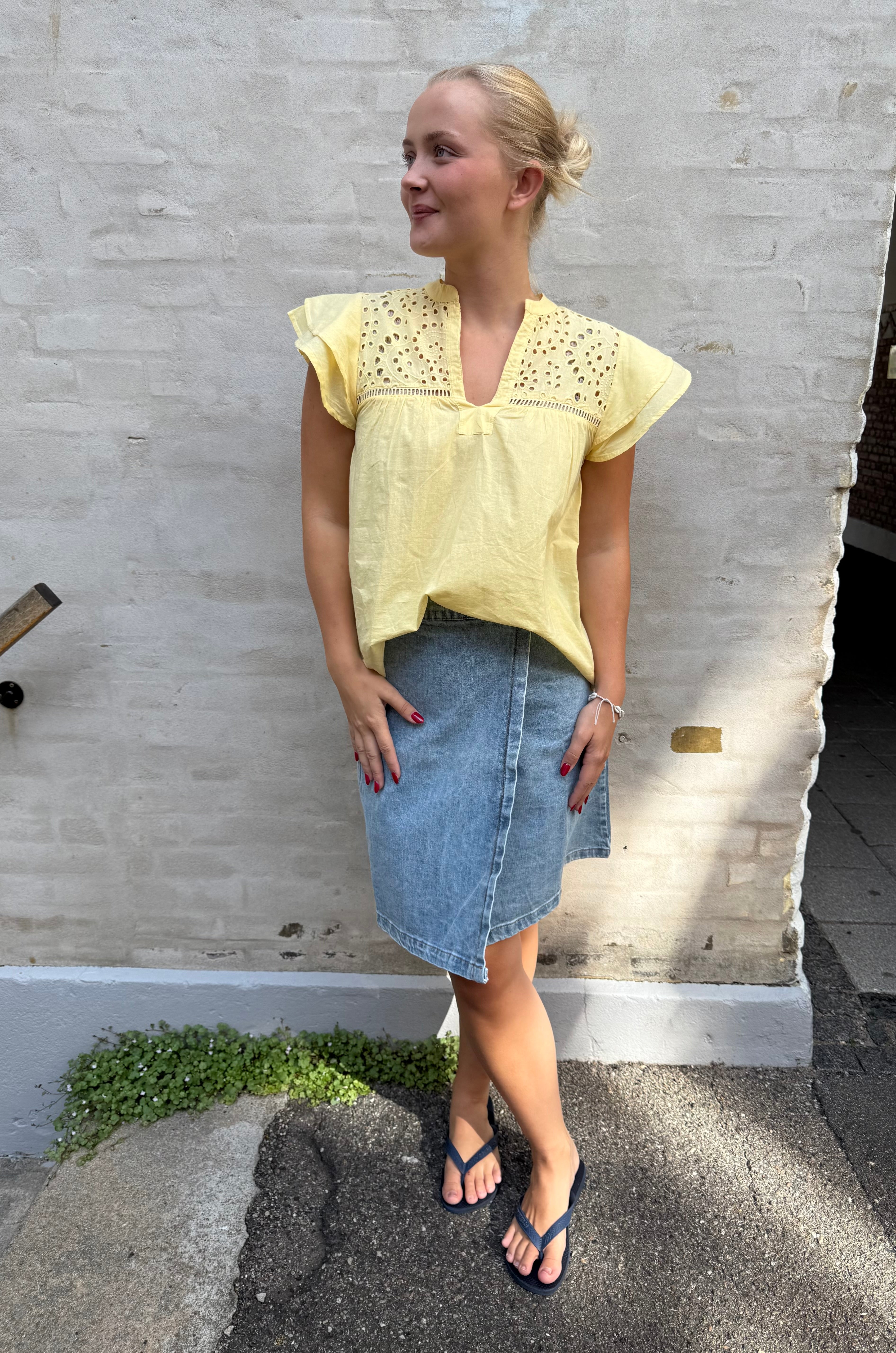 Russel short wrap skirt denim