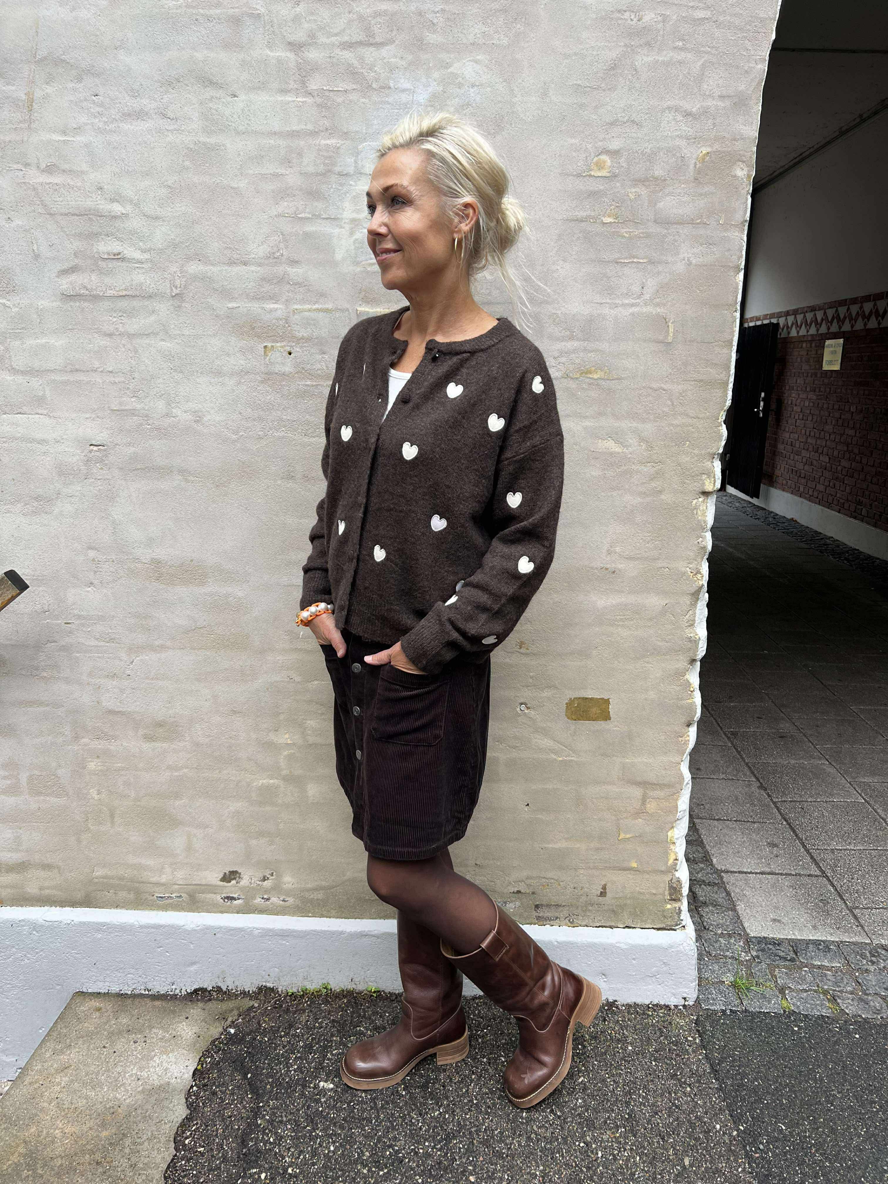 Vivi Cardigan - Brown Heart