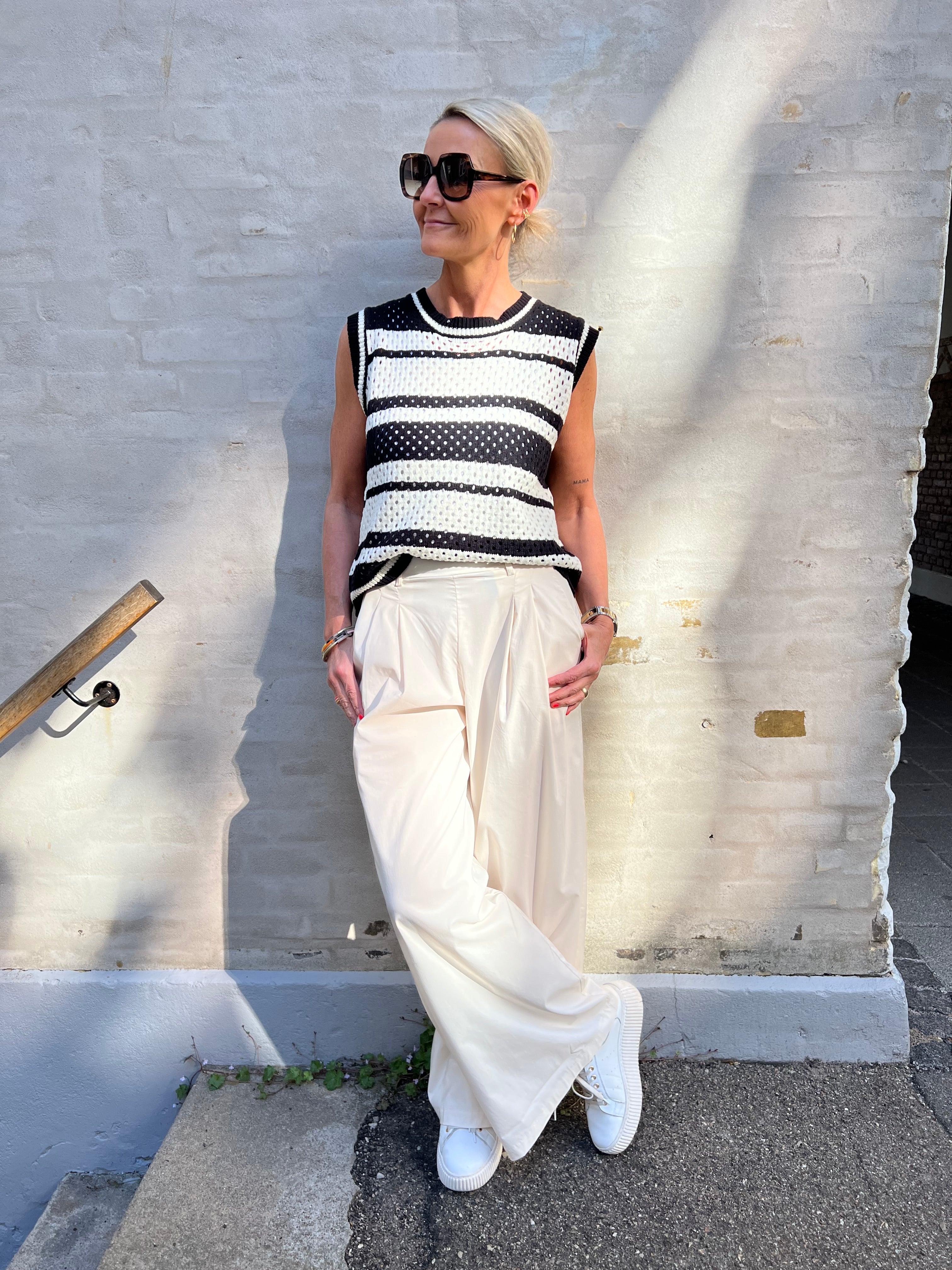 Hoopa Knit Top OffWhite-Black