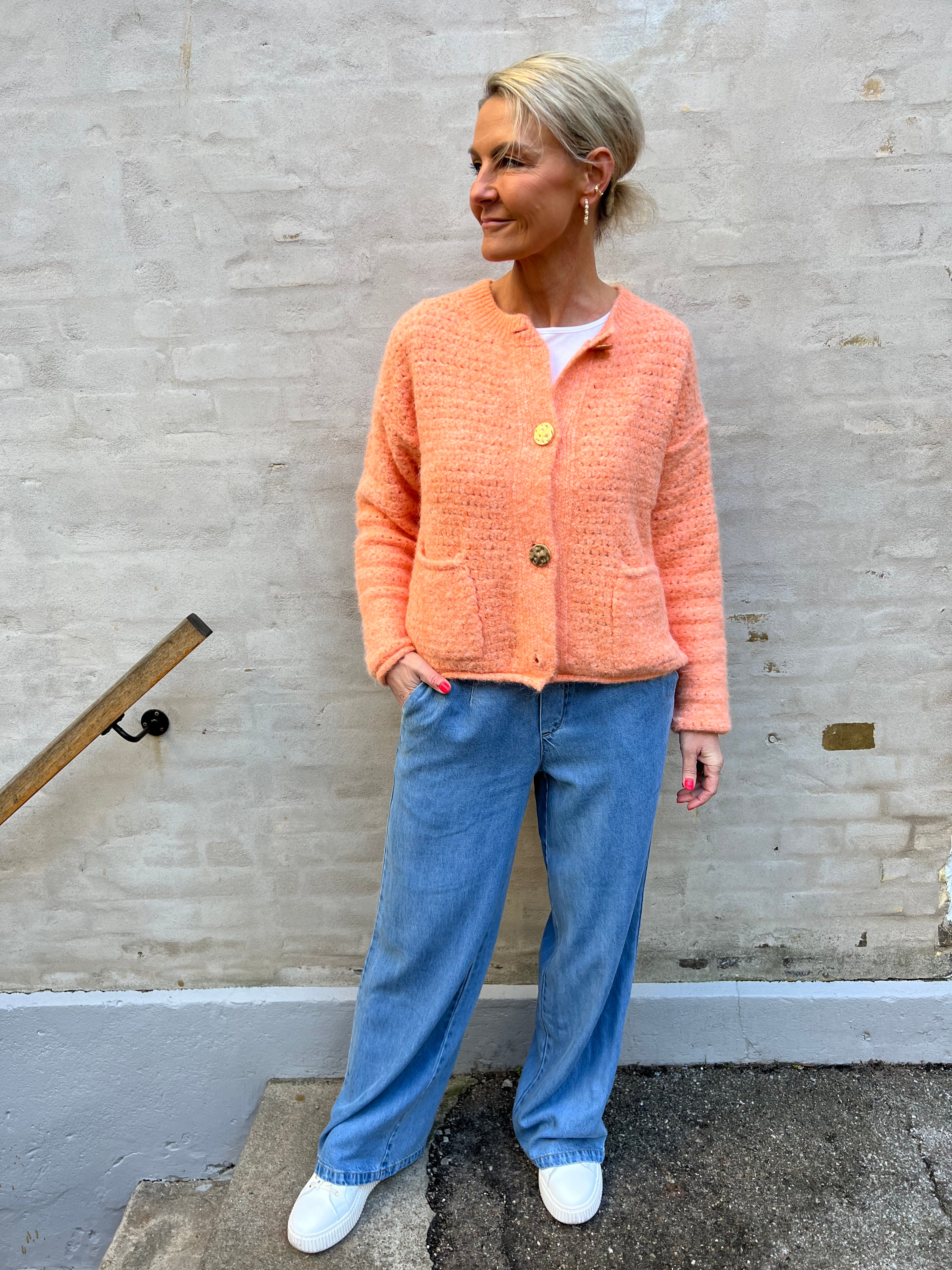 Gilet cardigan orange