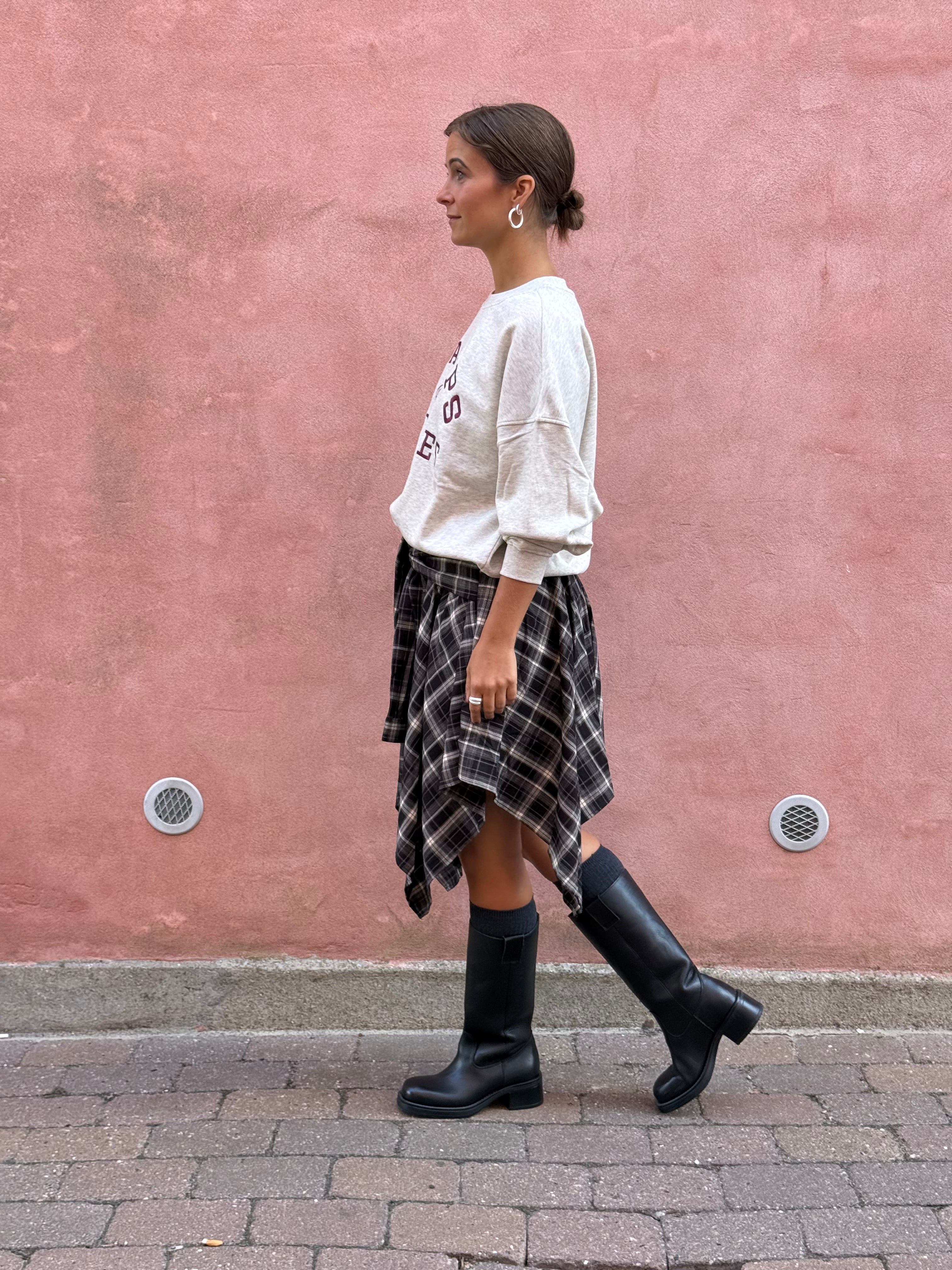 DagnyCC Check Tie Skirt - Black