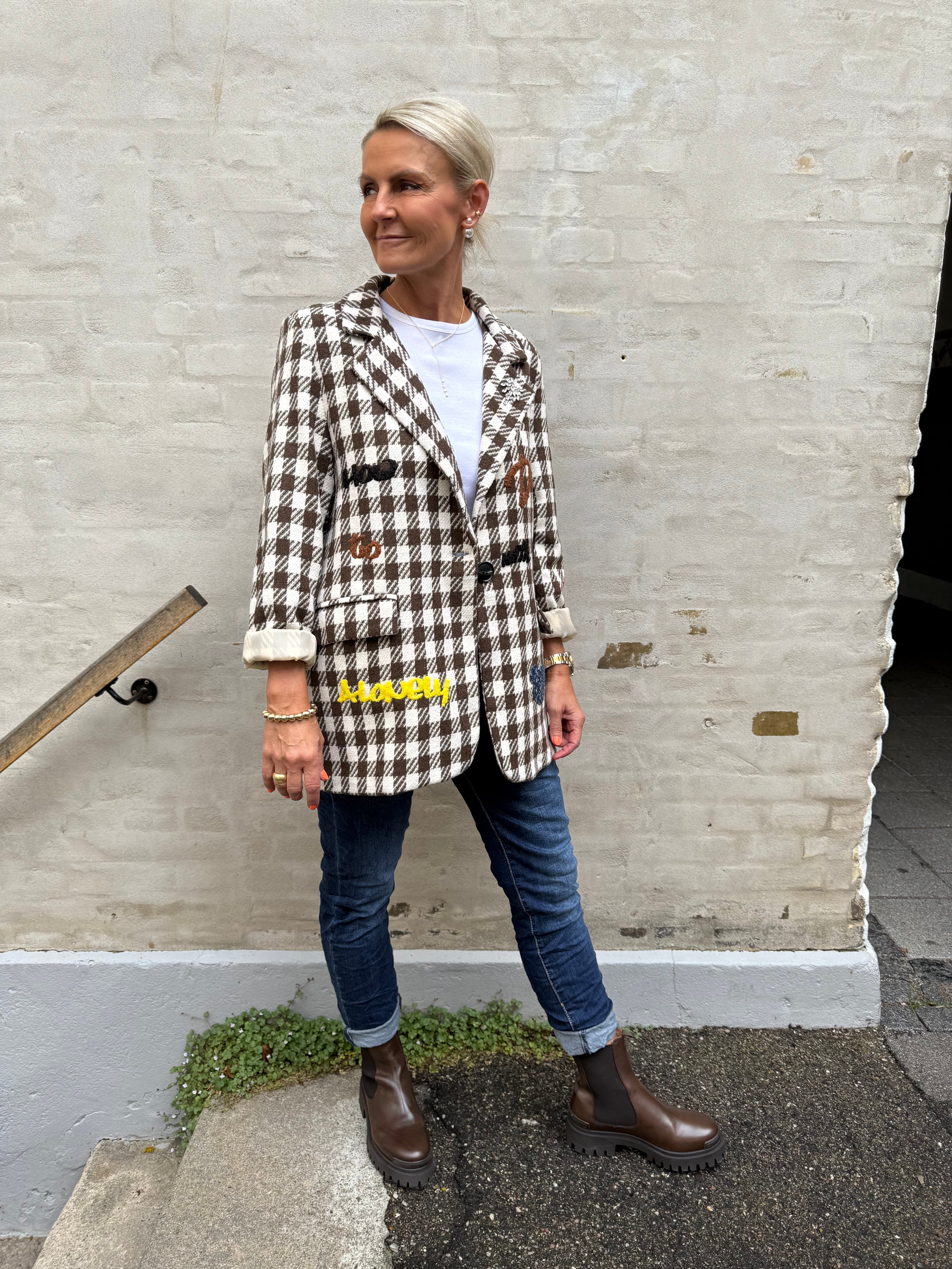 Gia Blazer - Brown Check