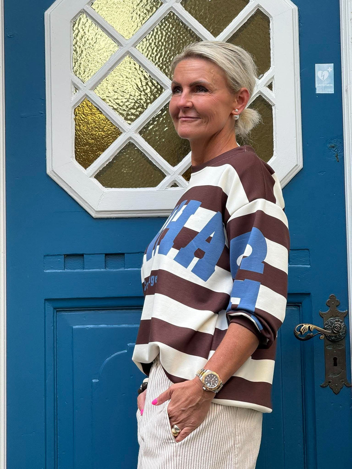 Nerina Sweatshirt - Choco/Jeansblå
