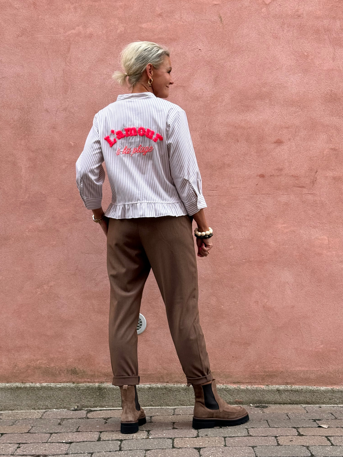 L´amour Shirt - Beige Stripe