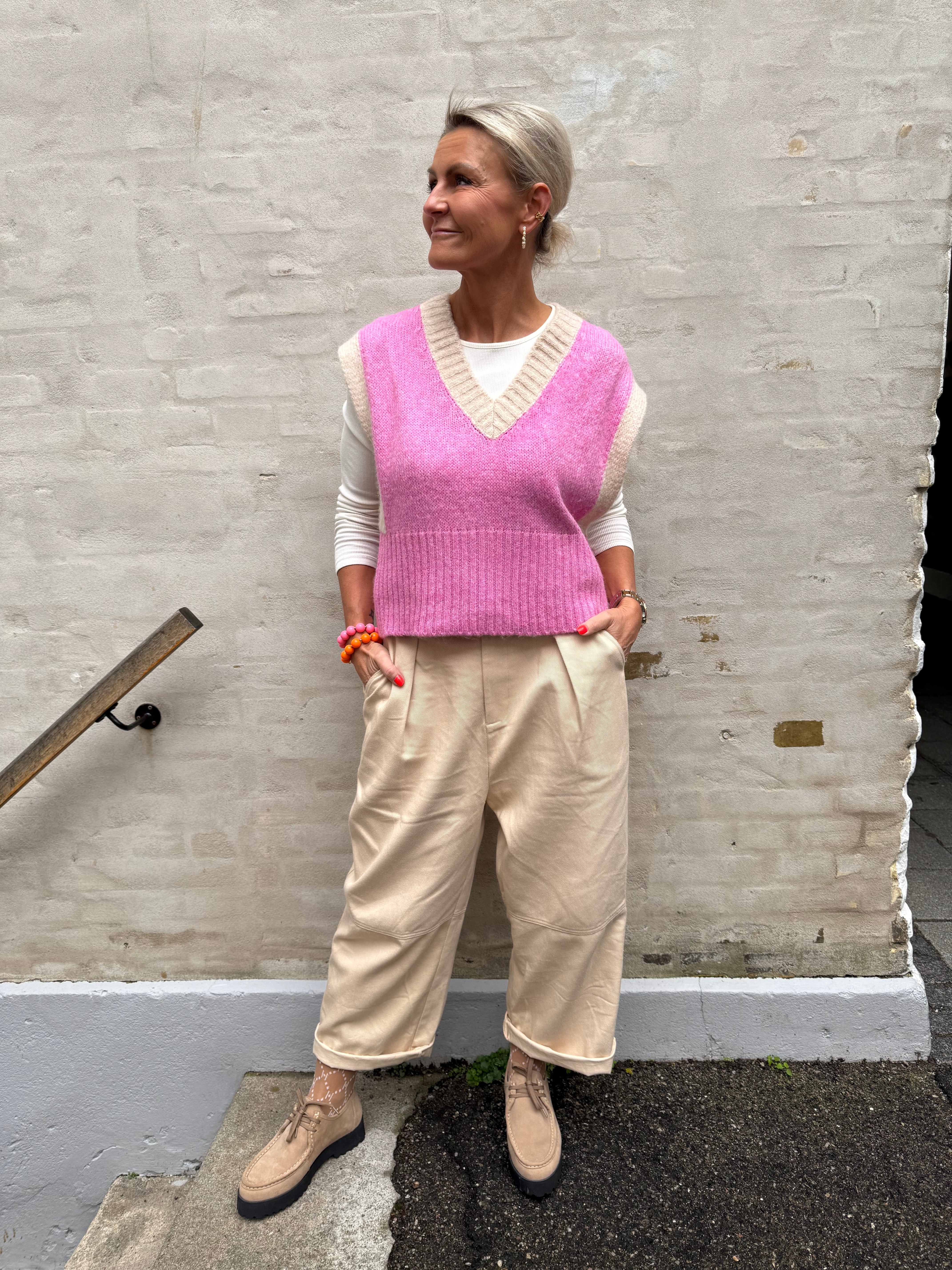 Candice Vest - Pink/Beige