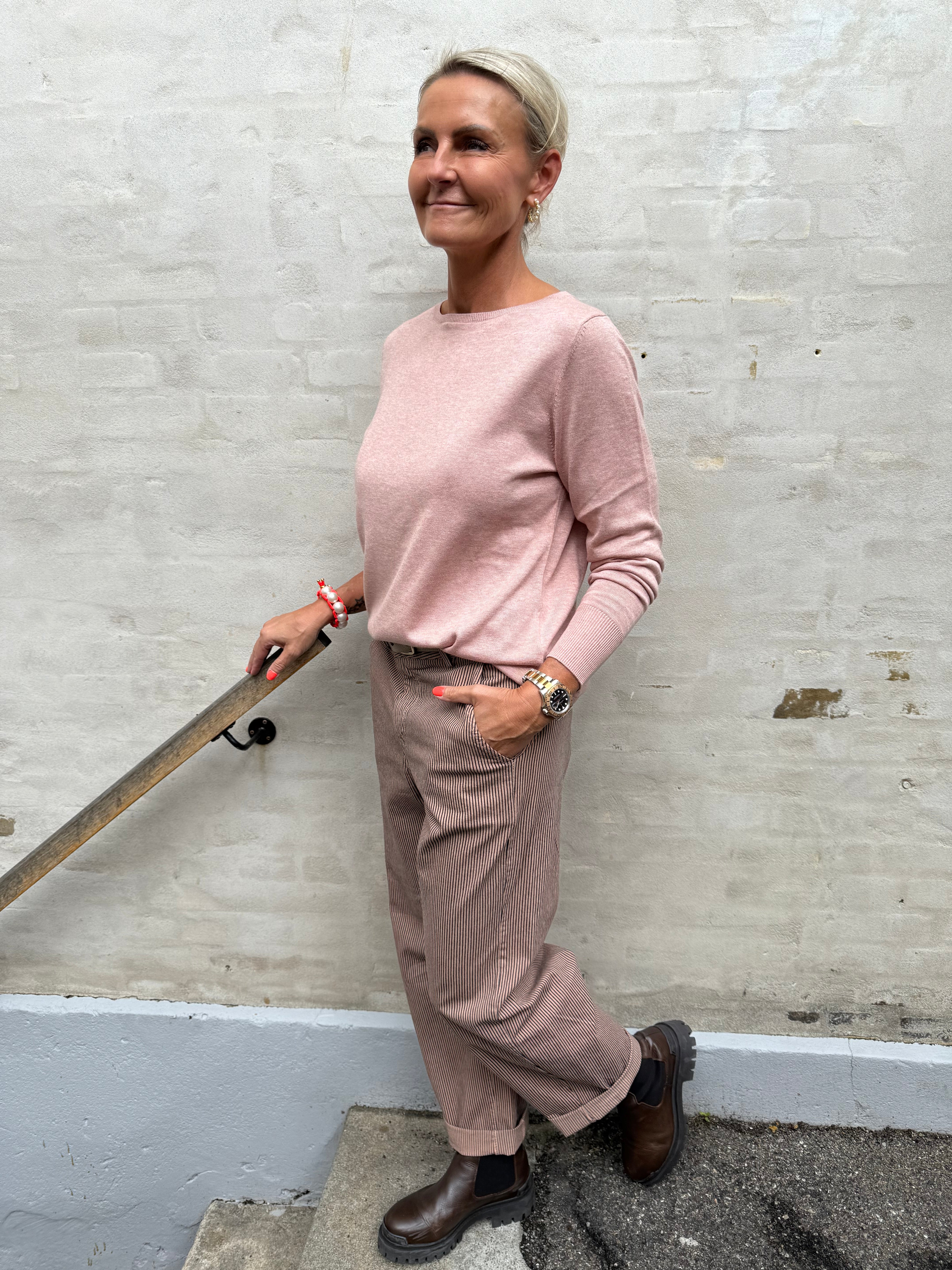 Basic Rounded Sweater - Faded Rose