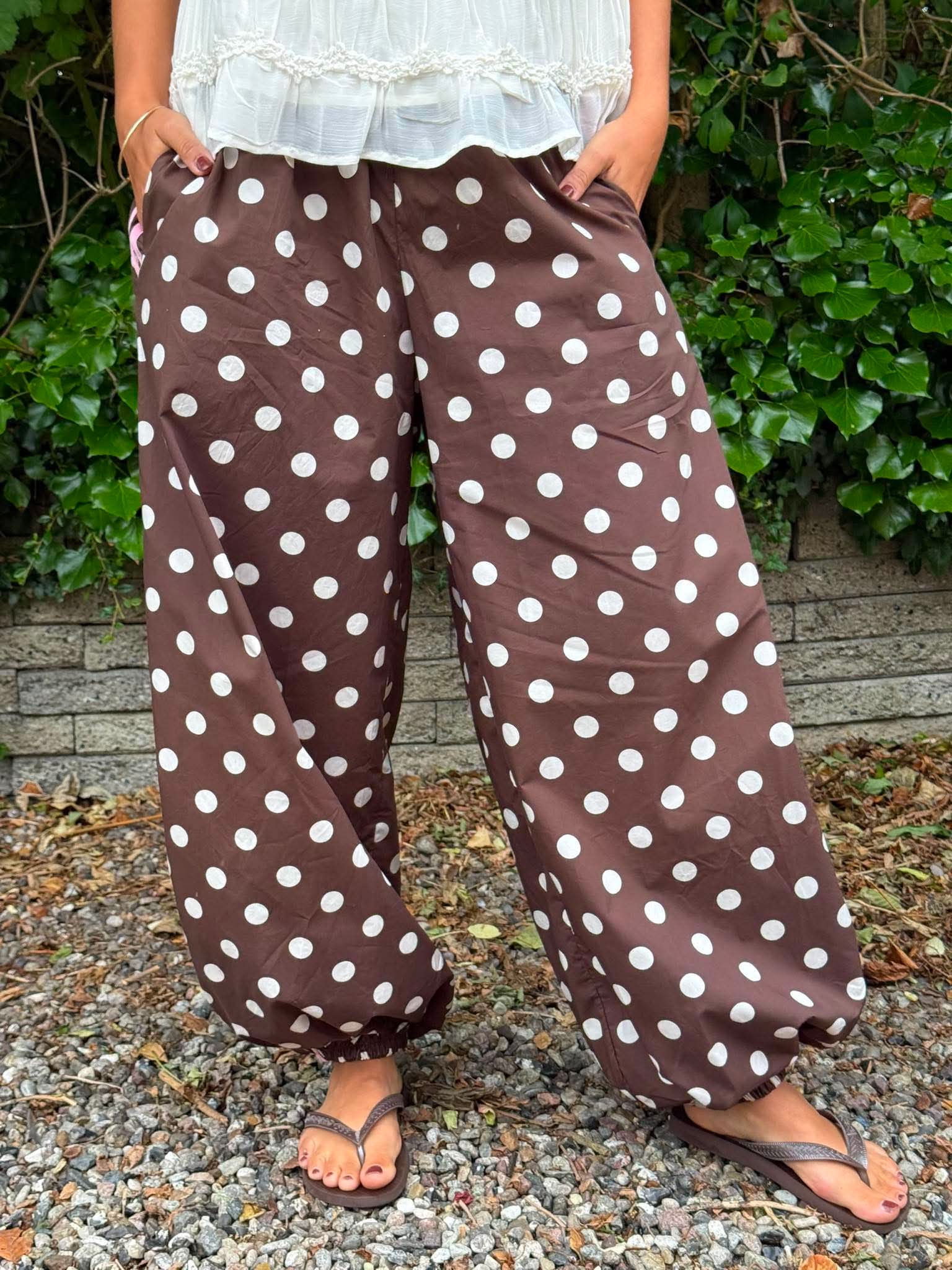 Ballon Dot Pants - Choko