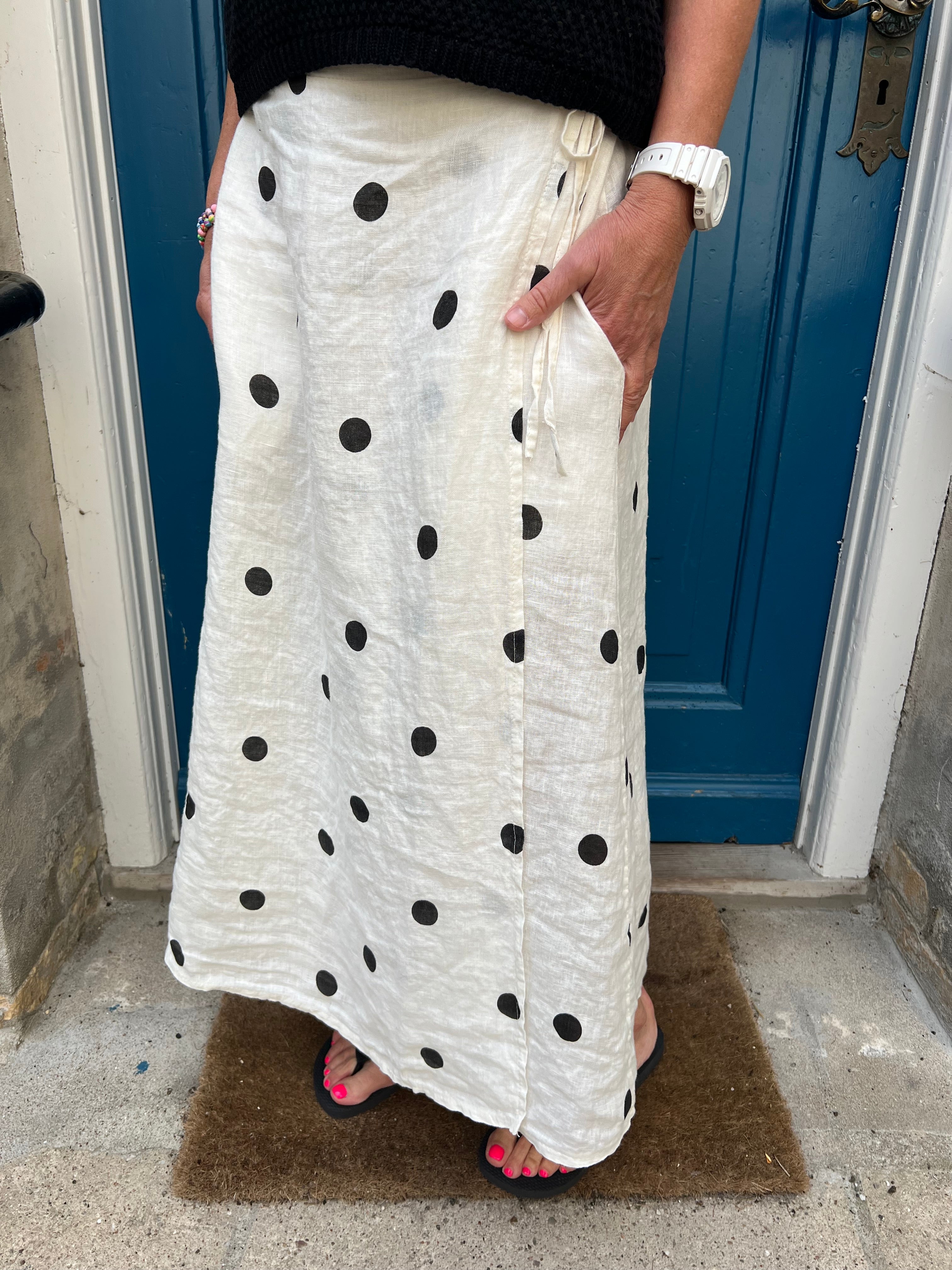 MELINA linen wrap skirt - Dot