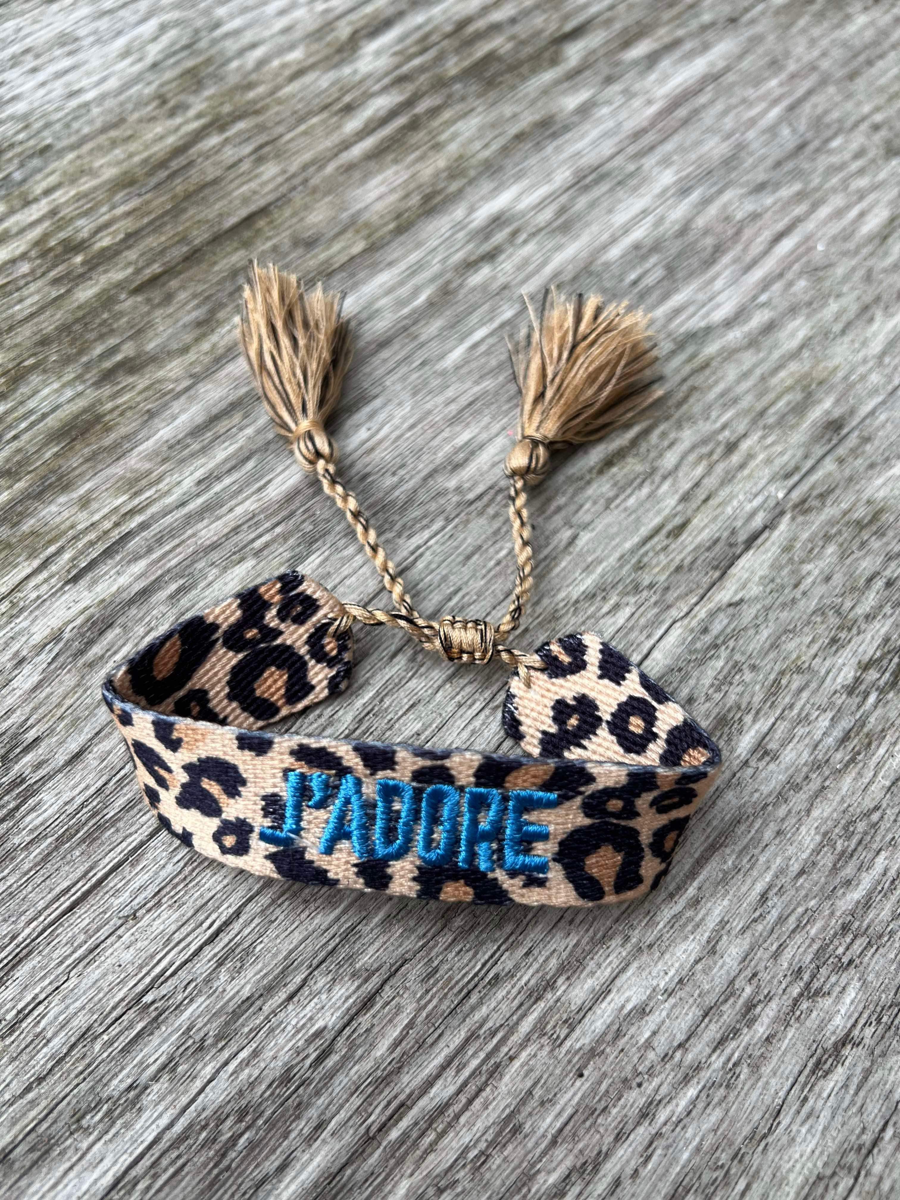 Leopard armbånd blå