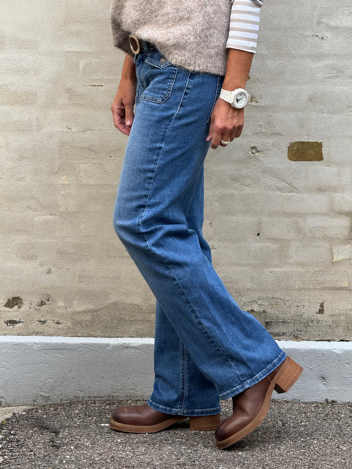 Amalia Straight Leg - Mid Blue Washed