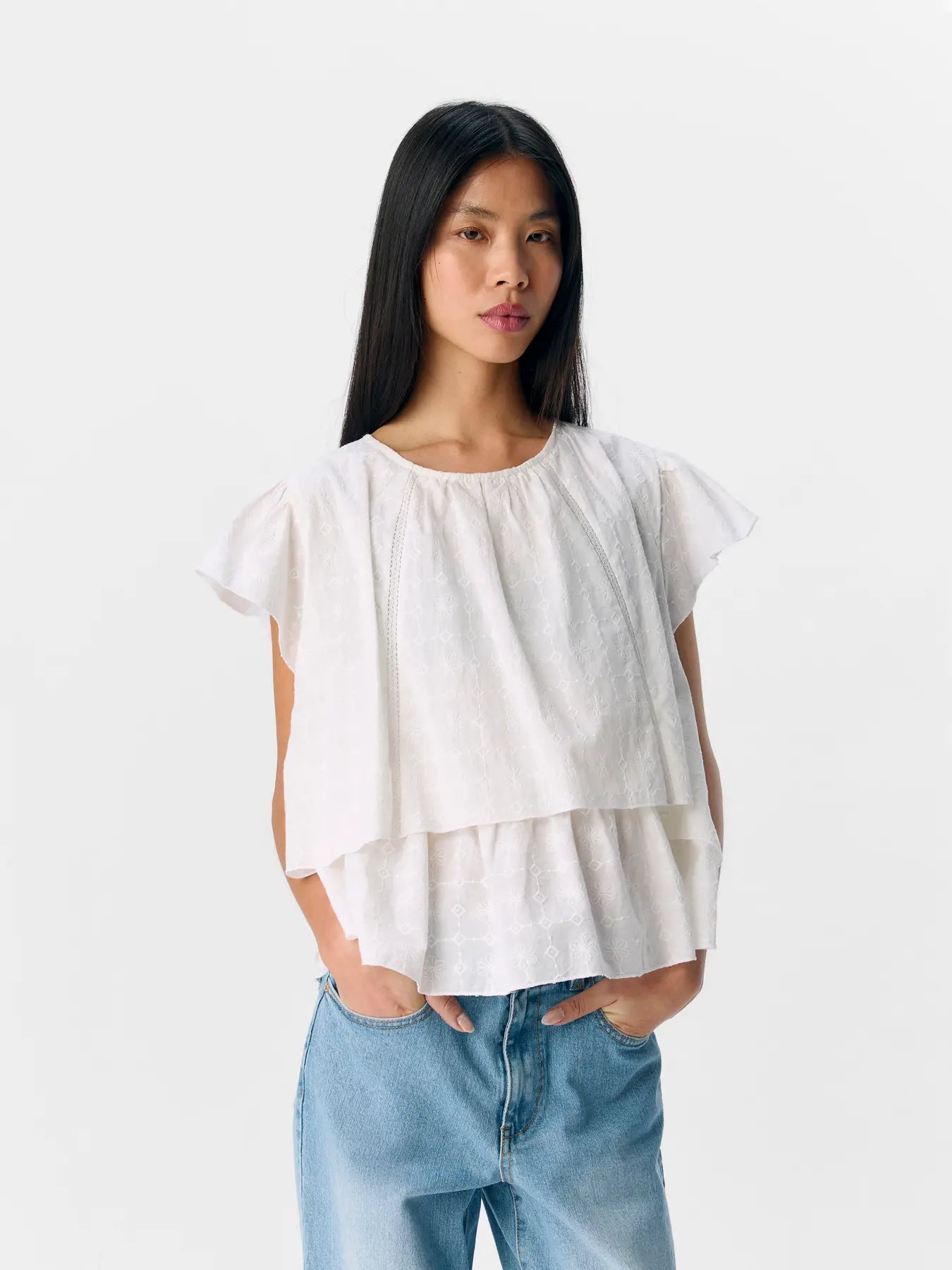 Bia o-neck top white