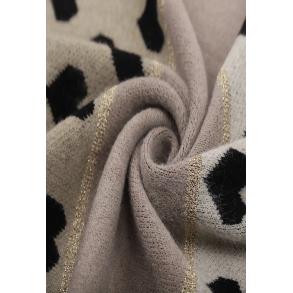 Knitted Heart Scarf - Taupe